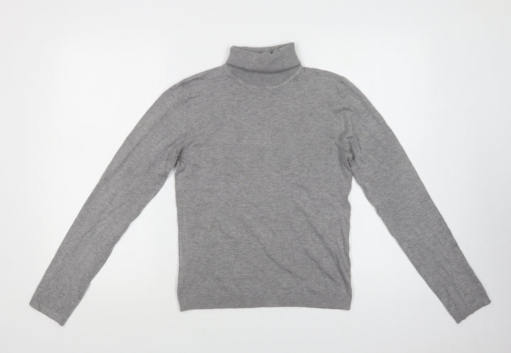 Pull & Bear Womens Grey Roll Neck Pullover Jumper Size L
