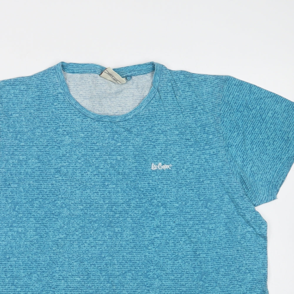 Lee Cooper Mens Blue  Cotton  T-Shirt Size L Crew Neck