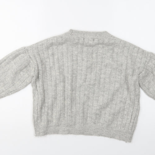 F&F Womens Grey Crew Neck  Acrylic Pullover Jumper Size 8