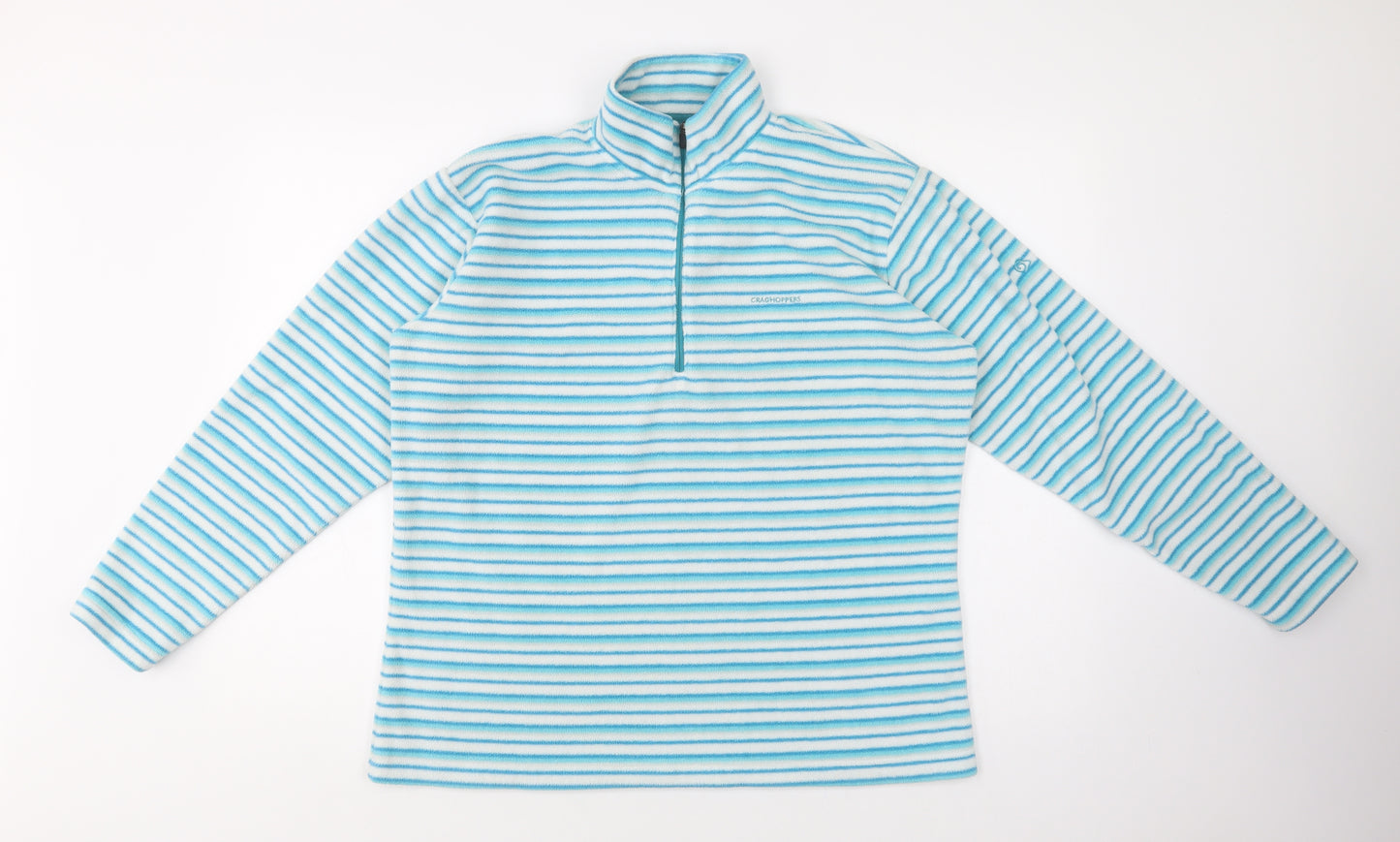Craghoppers Womens Blue Striped Polyester Henley Sweatshirt Size 18  Zip