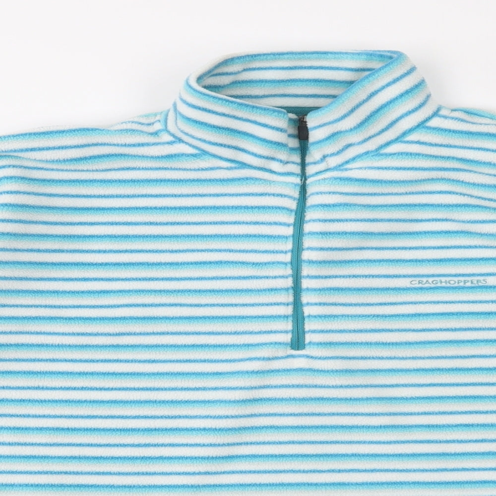 Craghoppers Womens Blue Striped Polyester Henley Sweatshirt Size 18  Zip