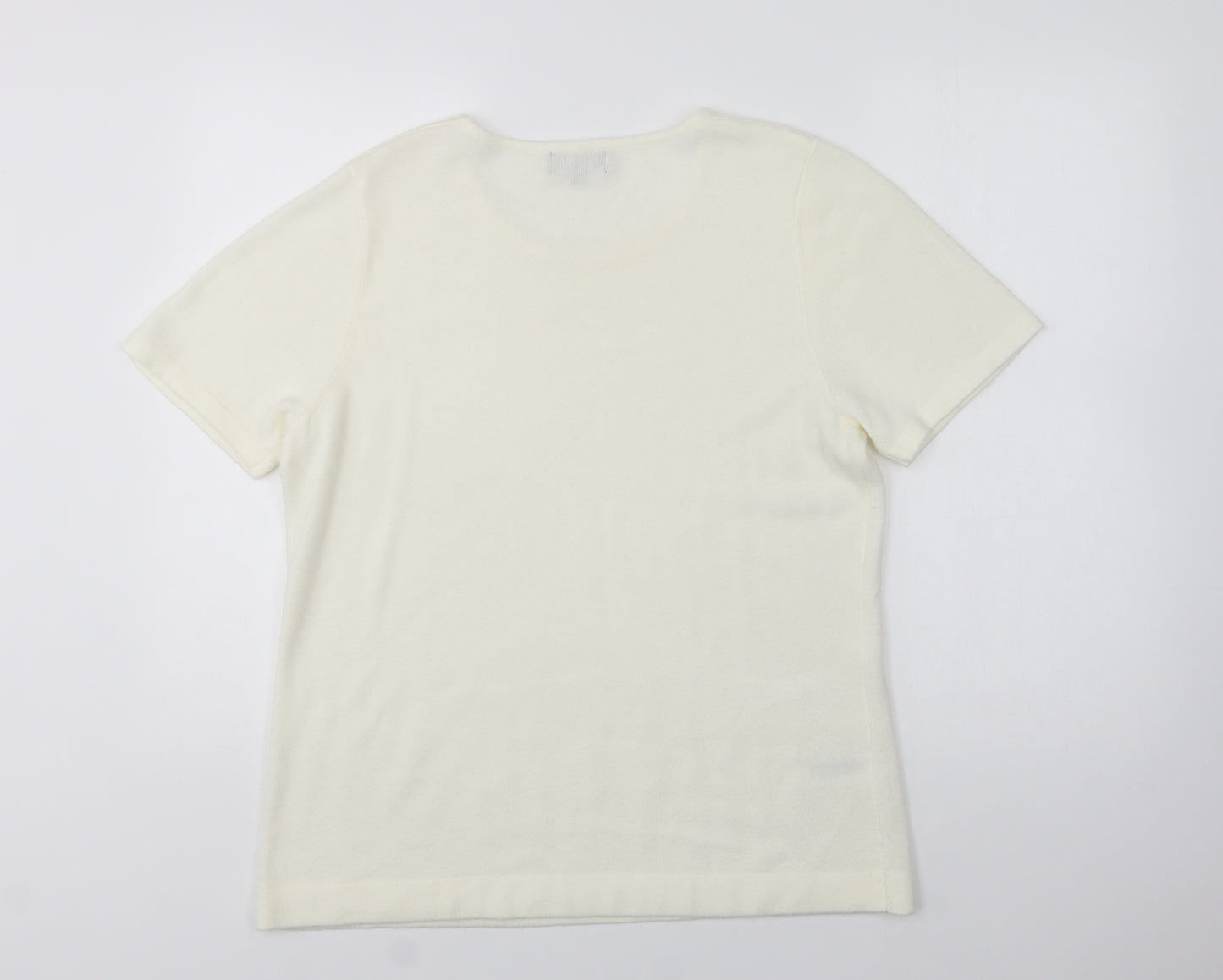 Papaya Womens Ivory Crew Neck  Acrylic Pullover Jumper Size 18