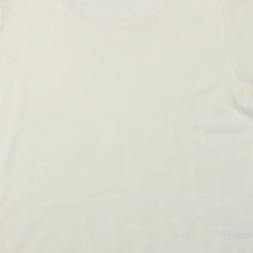 Papaya Womens Ivory Crew Neck  Acrylic Pullover Jumper Size 18