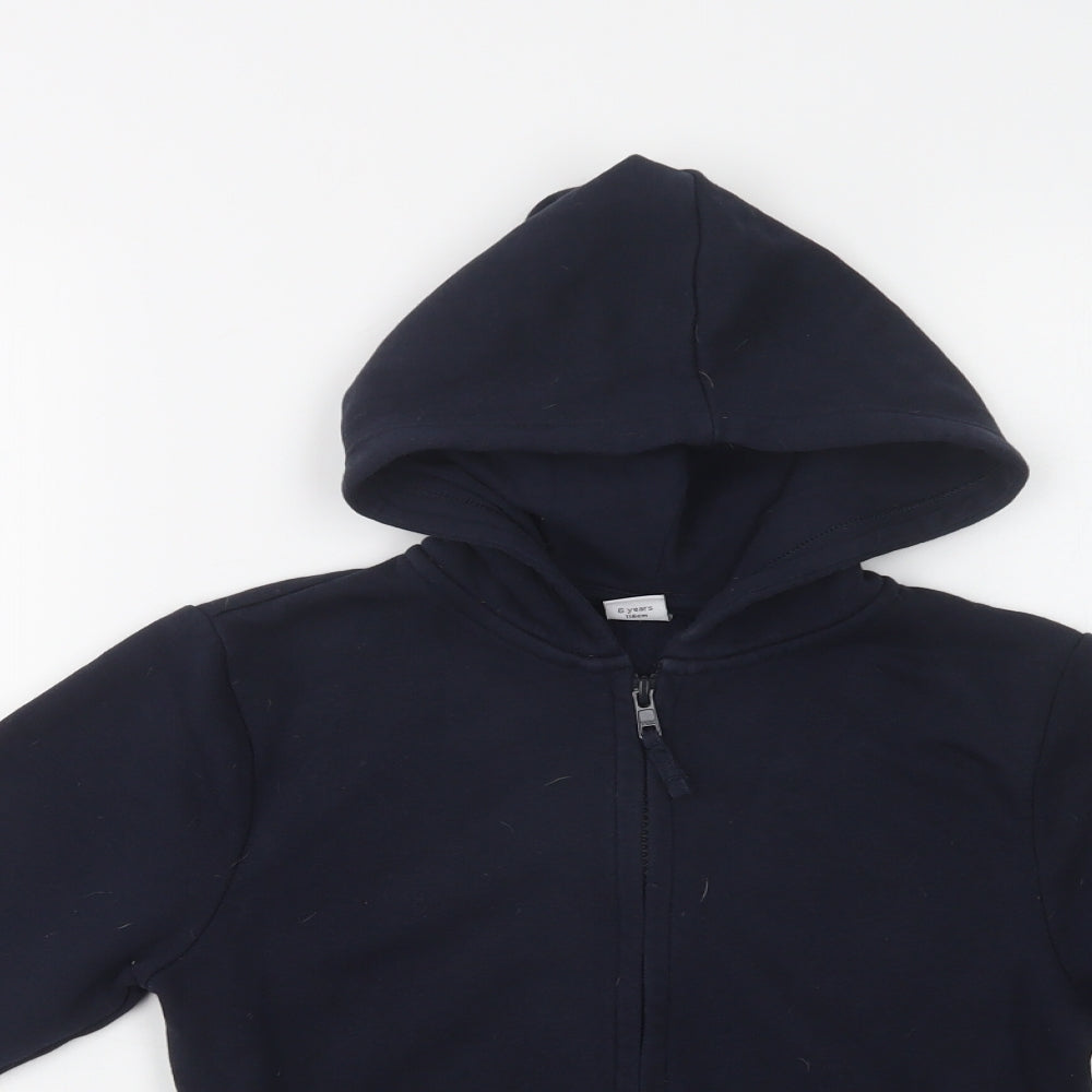 TU Girls Blue  Cotton Full Zip Hoodie Size 6 Years  Zip - School Wear