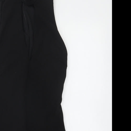 Boohoo Womens Black  Polyester Shift  Size 6  Mock Neck Zip