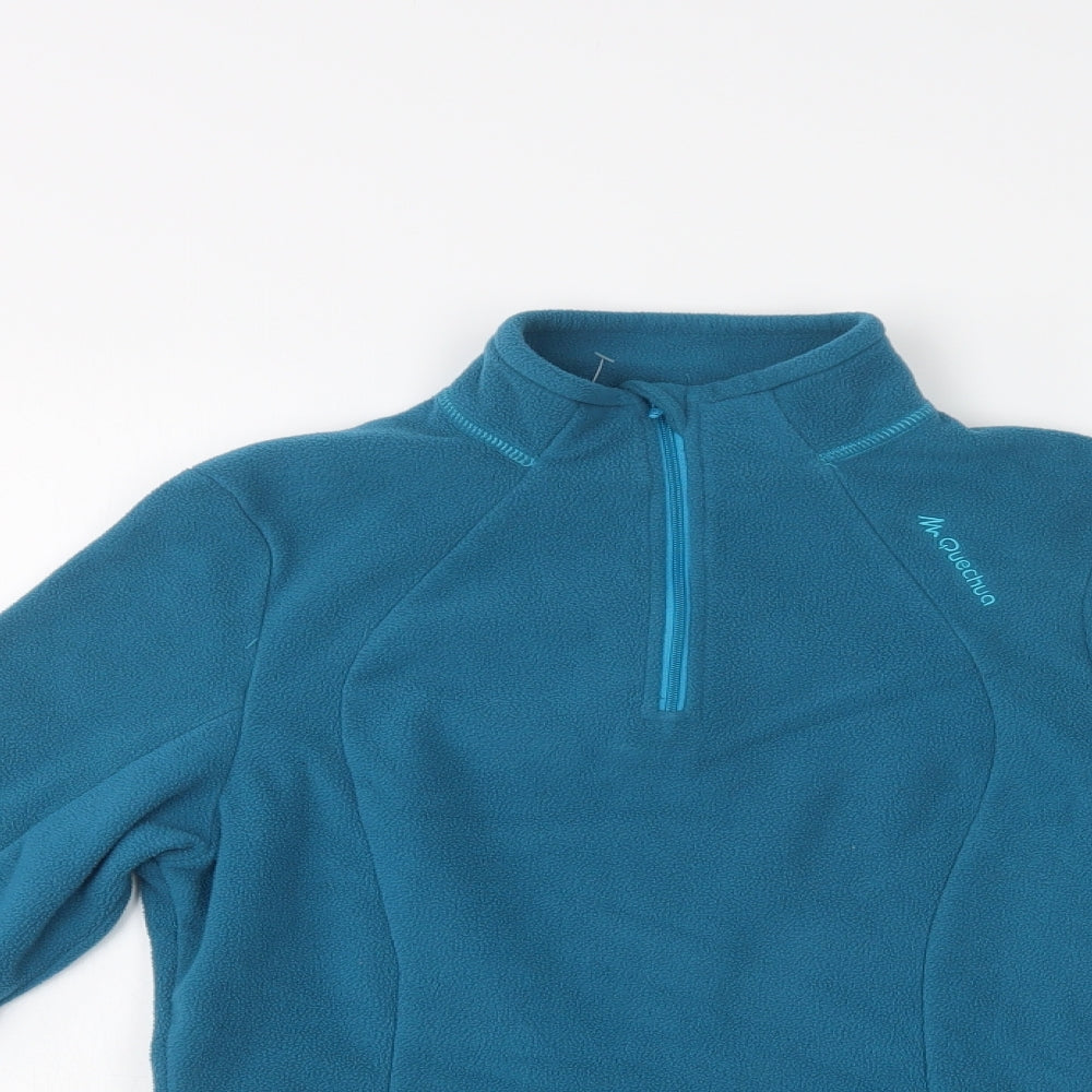 DECATHLON Womens Blue  Polyester Henley Sweatshirt Size XS  Zip