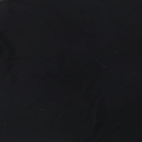 Bm Collection Womens Black V-Neck  Acrylic Pullover Jumper Size L