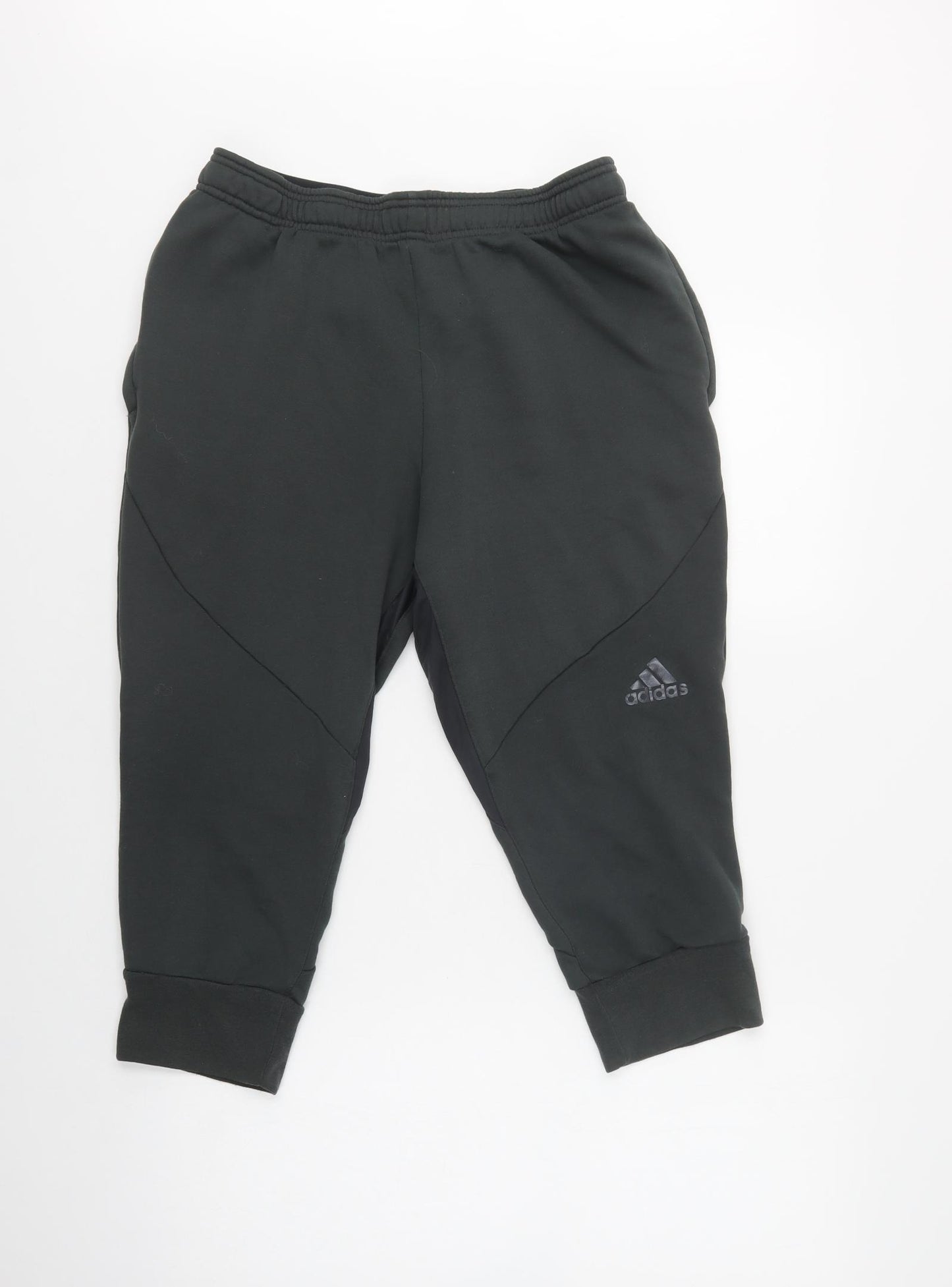adidas Womens Green  Polyester Jogger Trousers Size L L22 in Regular Drawstring
