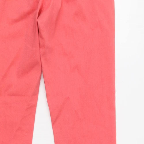 BHS Womens Pink  Cotton Skinny Jeans Size 12 L31 in Regular Button