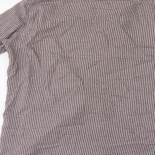 Matalan Mens Red Check Cotton  Button-Up Size 15 Collared Button
