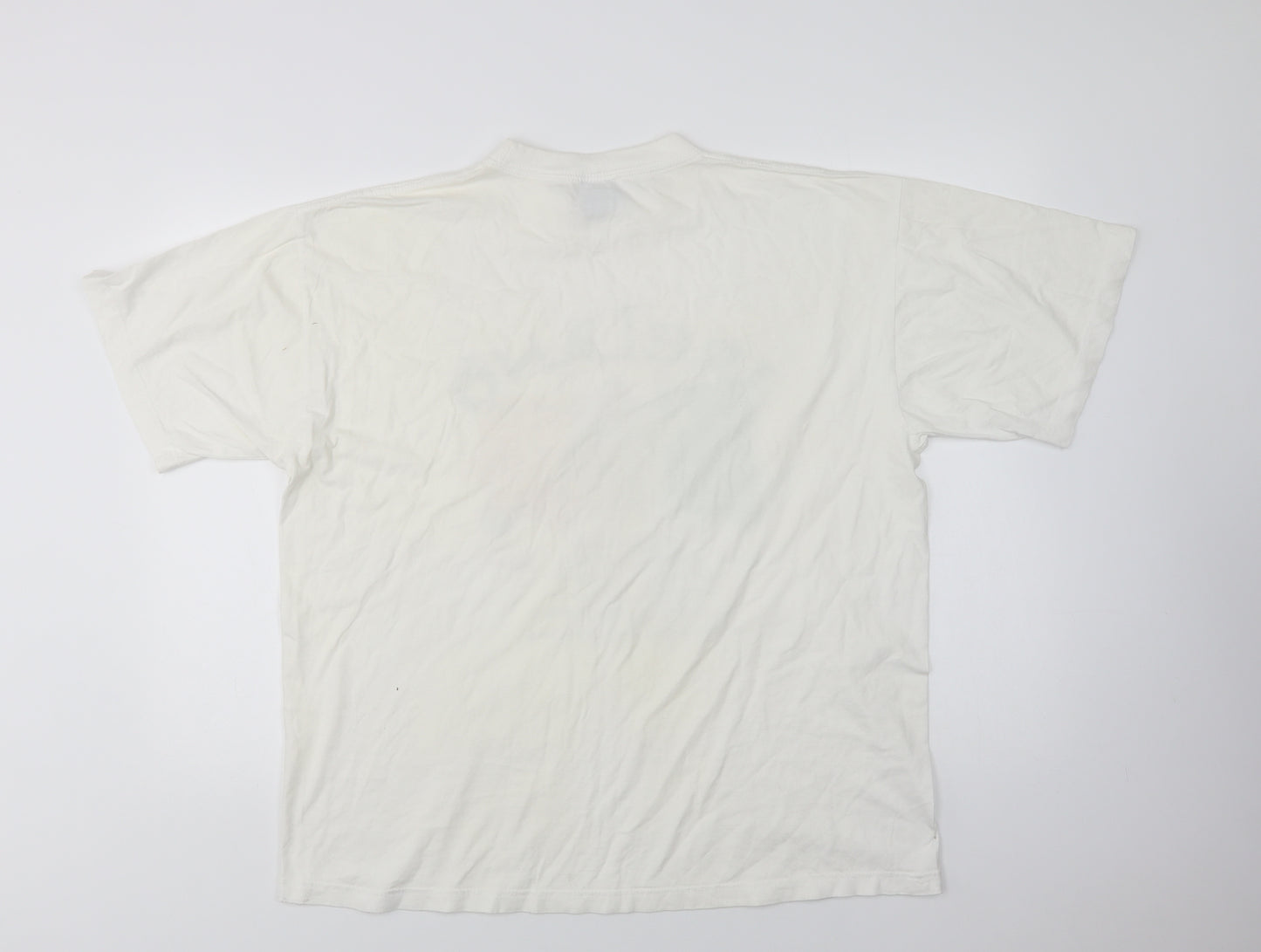 Blue Thunder Mens White  Cotton  T-Shirt Size XL Crew Neck  - Ireland