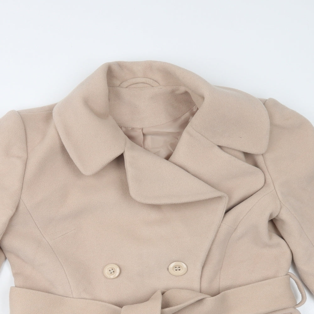 Dorothy Perkins Womens Beige   Pea Coat Coat Size 12  Button