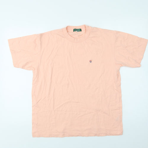 Giordano Mens Pink  Cotton  T-Shirt Size S Crew Neck