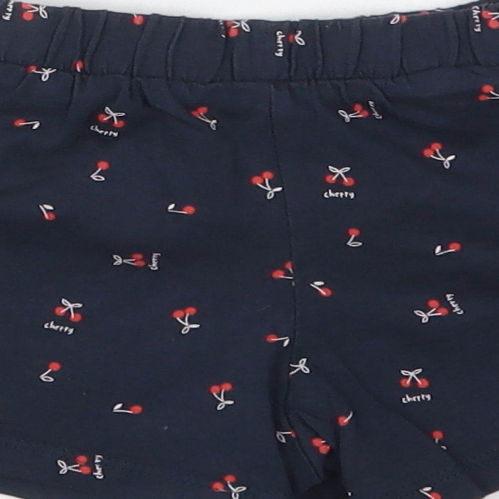 Mothercare Girls Blue Geometric Cotton Bermuda Shorts Size 4-5 Years  Regular  - Cherry Print