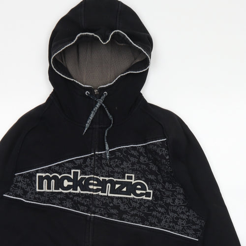 McKenzie Mens Black  Cotton Full Zip Hoodie Size XL
