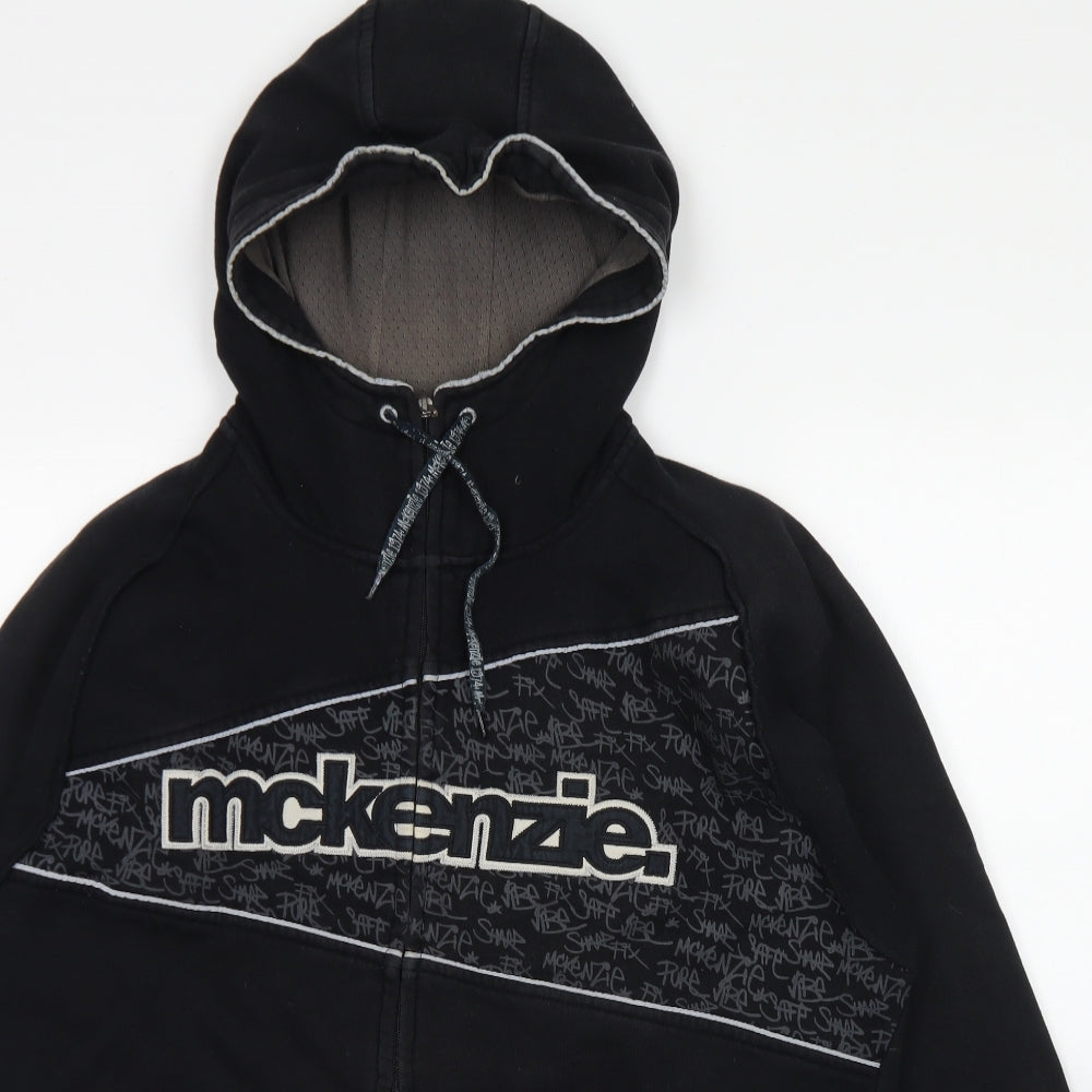 McKenzie Mens Black  Cotton Full Zip Hoodie Size XL