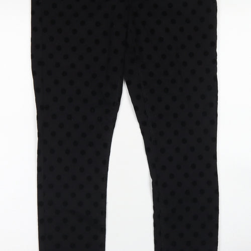 Dorothy Perkins Womens Black Polka Dot Cotton Skinny Jeans Size 14 L29 in Regular Button - Frankie Style Jeans