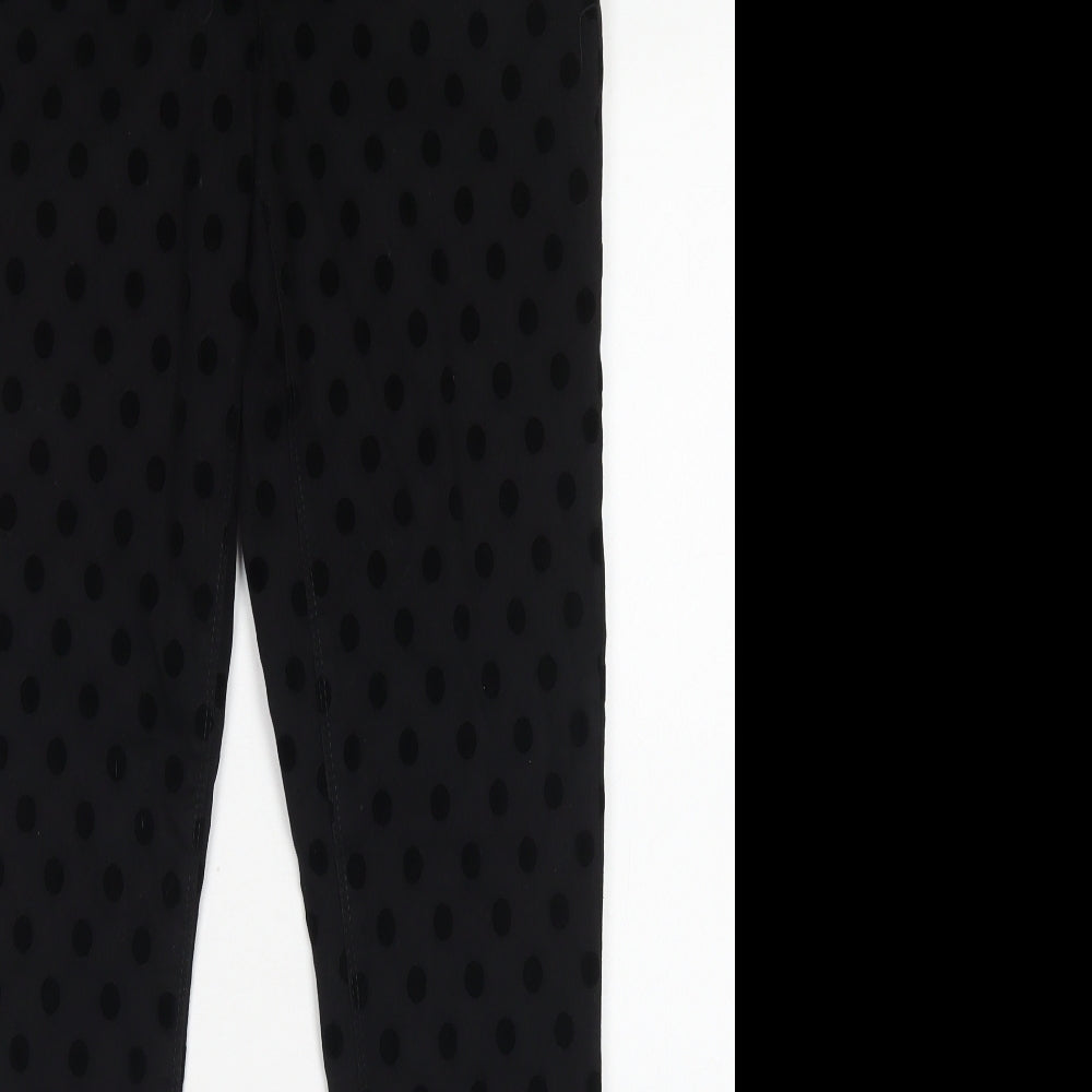 Dorothy Perkins Womens Black Polka Dot Cotton Skinny Jeans Size 14 L29 in Regular Button - Frankie Style Jeans