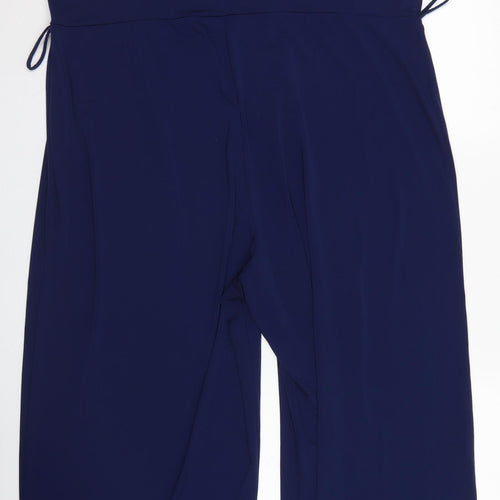 Billie & Blossom Womens Blue  Polyester Jumpsuit One-Piece Size 22 L27 in Button