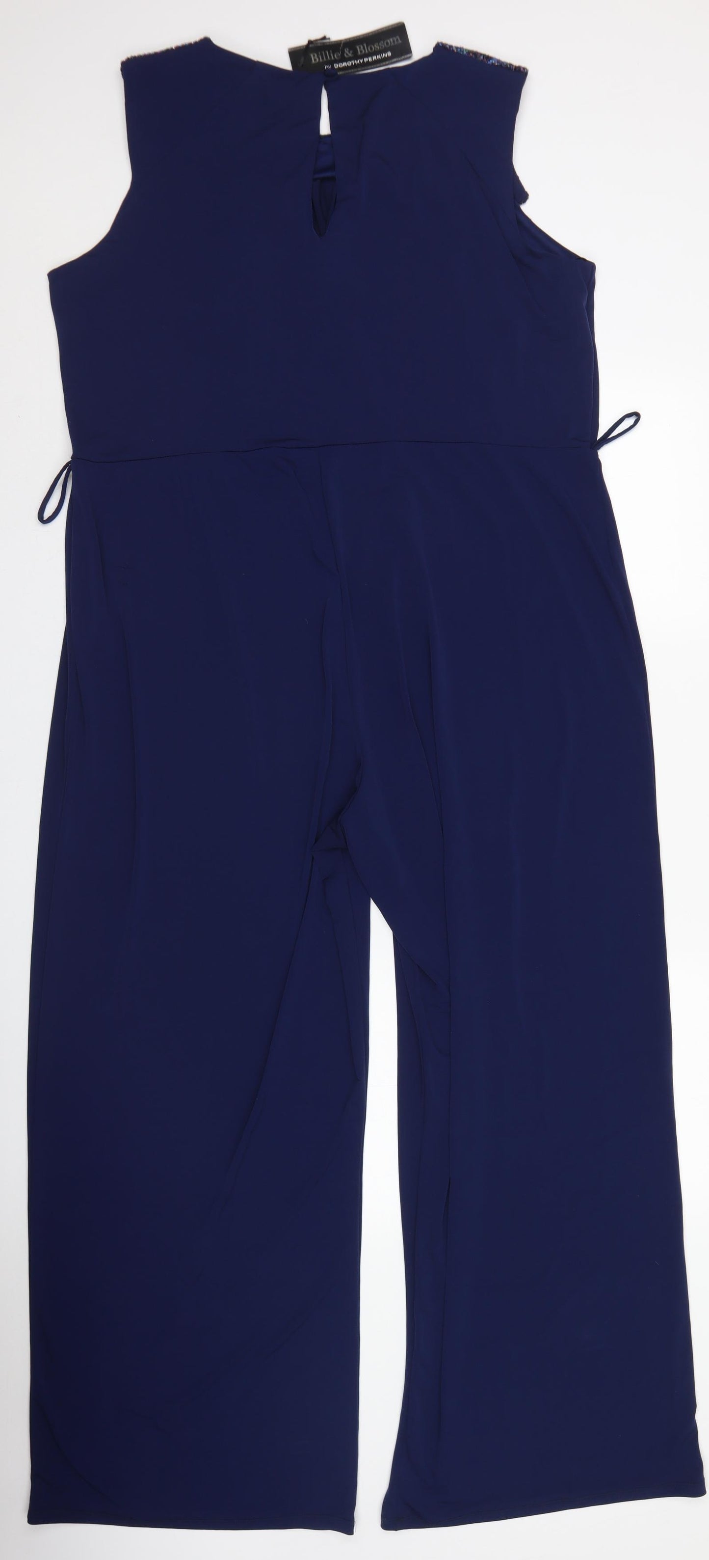 Billie & Blossom Womens Blue  Polyester Jumpsuit One-Piece Size 22 L27 in Button
