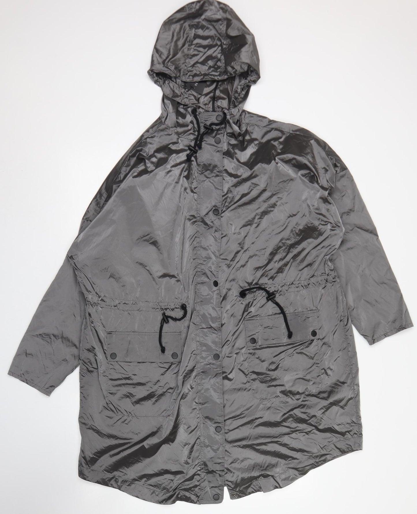 New Look Womens Silver   Rain Coat Jacket Size 20  Zip