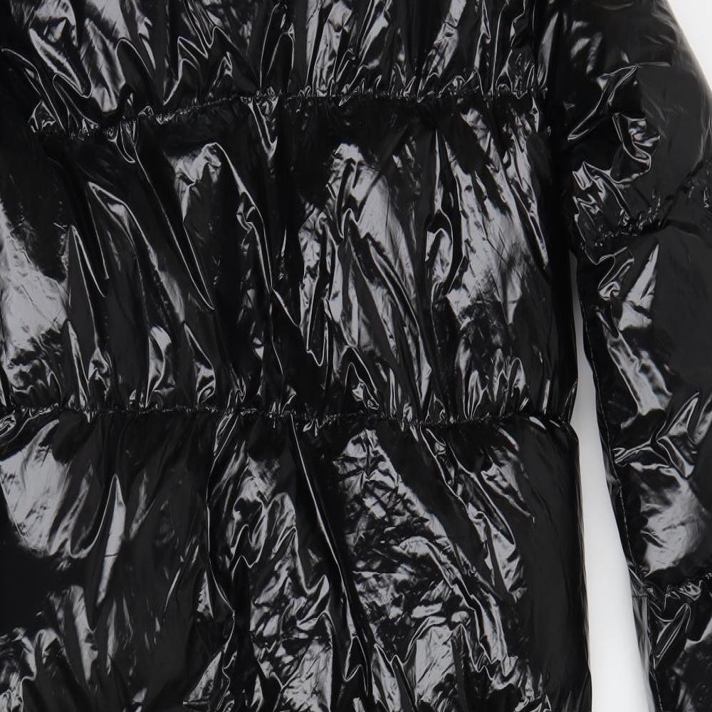 Boohoo Womens Black   Puffer Jacket Coat Size 8  Zip