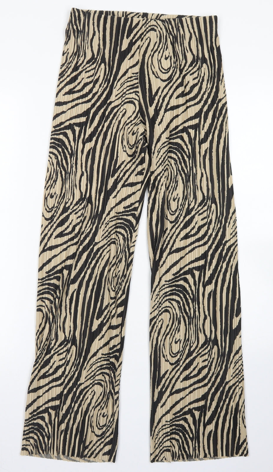 River Island Womens Brown Animal Print Polyester Dress Pants Trousers Size 8 L28 in Regular
