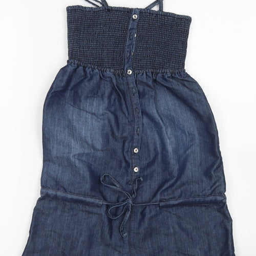 Denim Co Womens Blue  Cotton Playsuit One-Piece Size 8