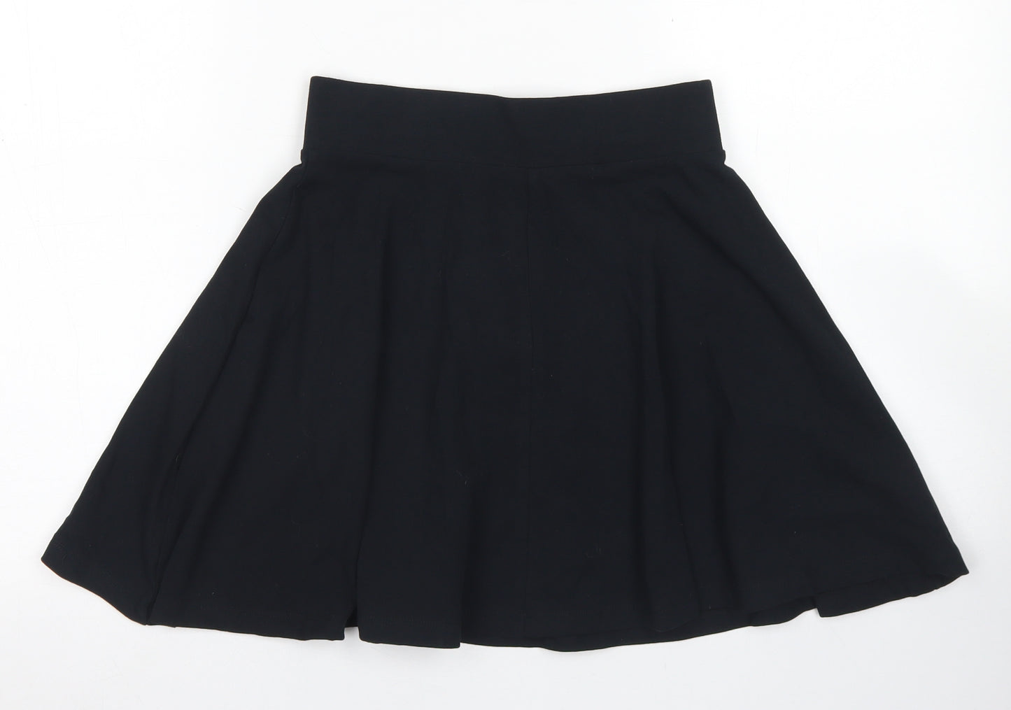 Topshop Womens Black  Cotton Skater Skirt Size 8
