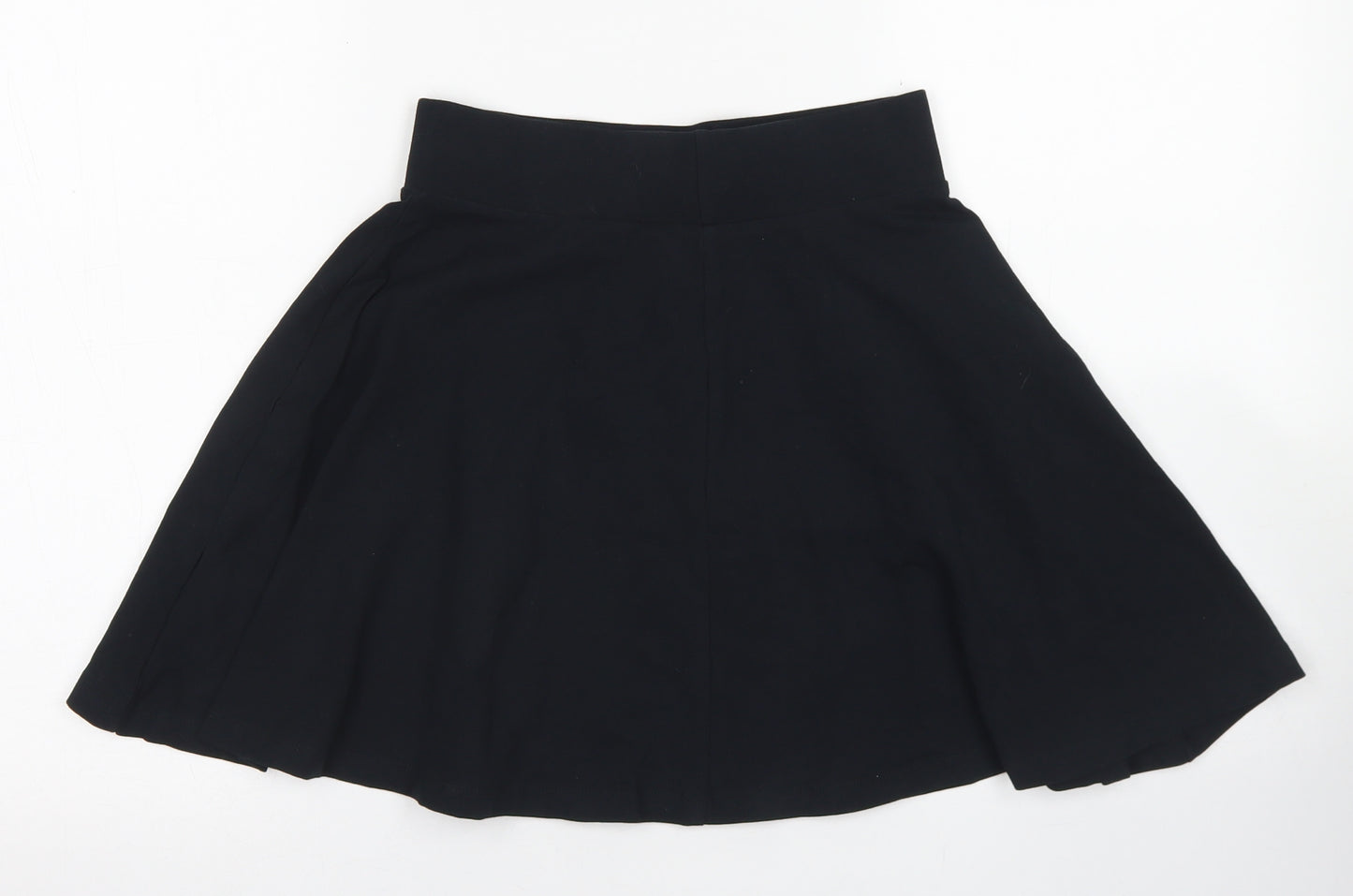 Topshop Womens Black  Cotton Skater Skirt Size 8