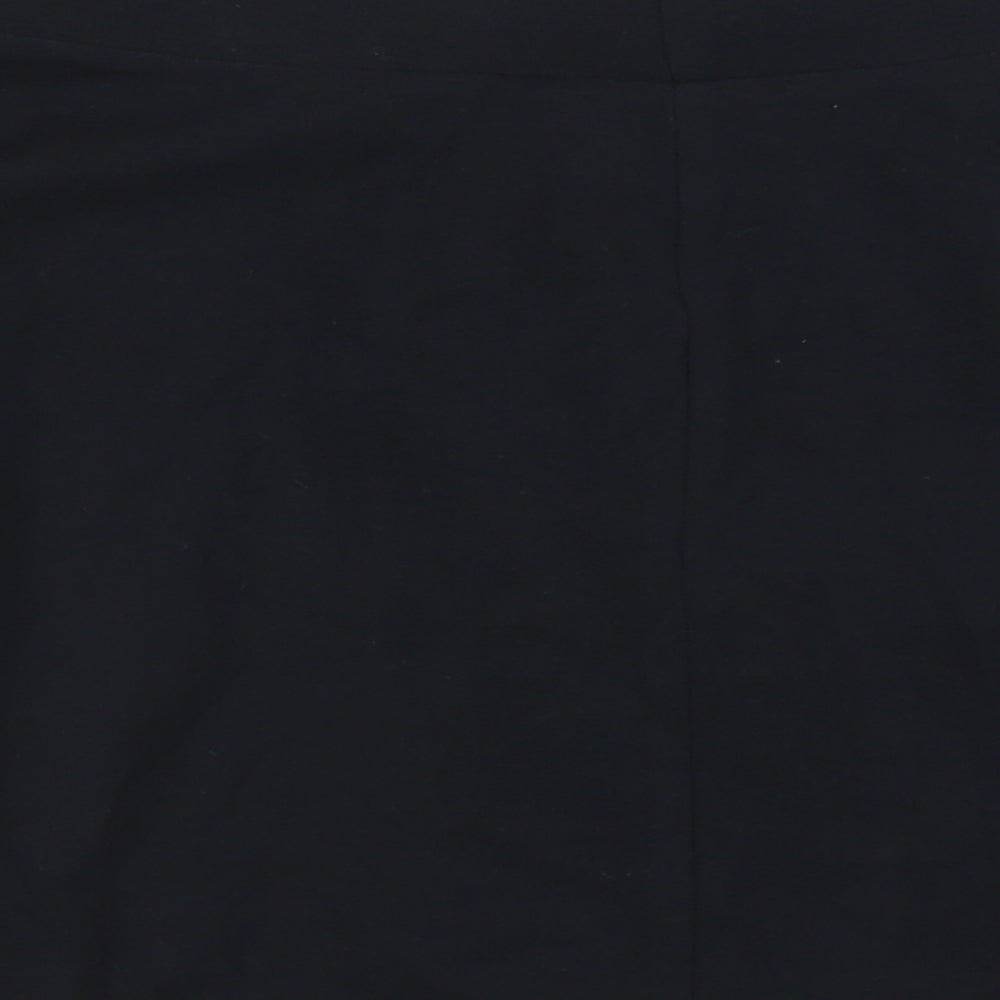 Topshop Womens Black  Cotton Skater Skirt Size 8