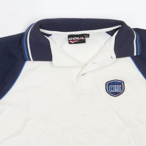Gola Boys White  Polyester Basic Polo Size 4-5 Years Collared