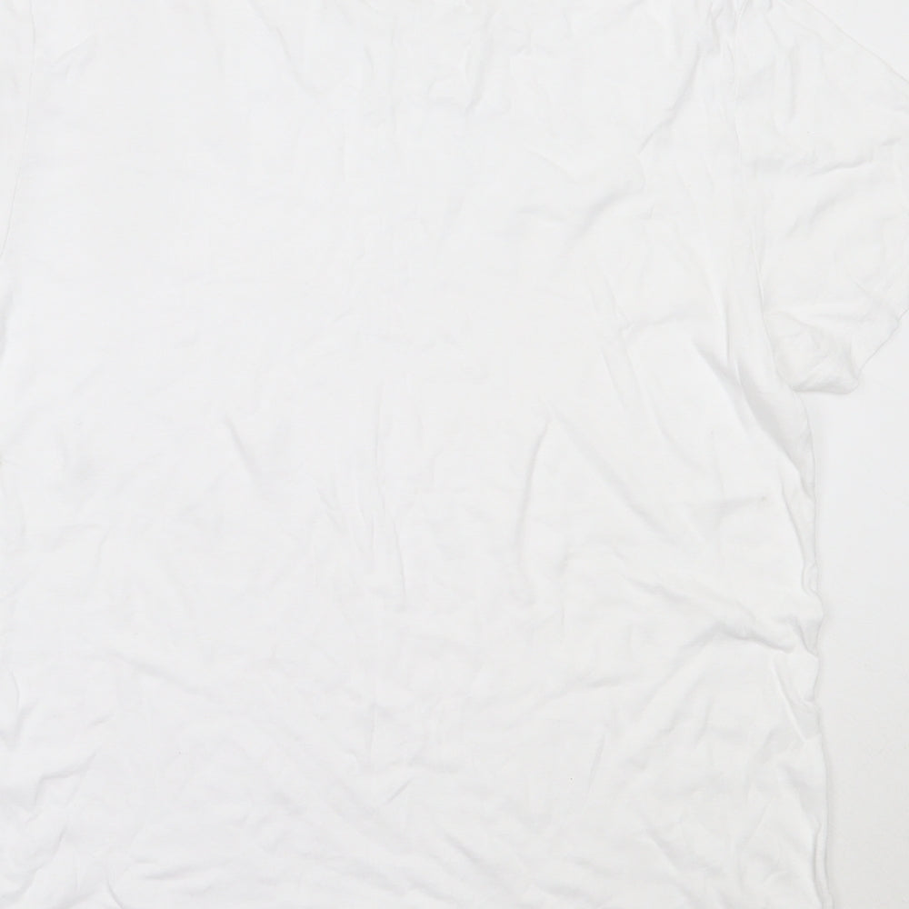 French Connection Mens White  Cotton  T-Shirt Size 2XL Round Neck