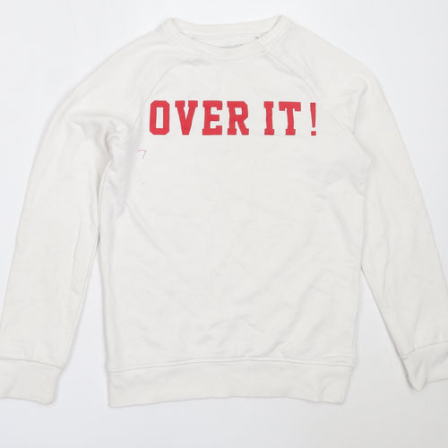 Primark Girls White  Cotton Pullover Sweatshirt Size 12-13 Years