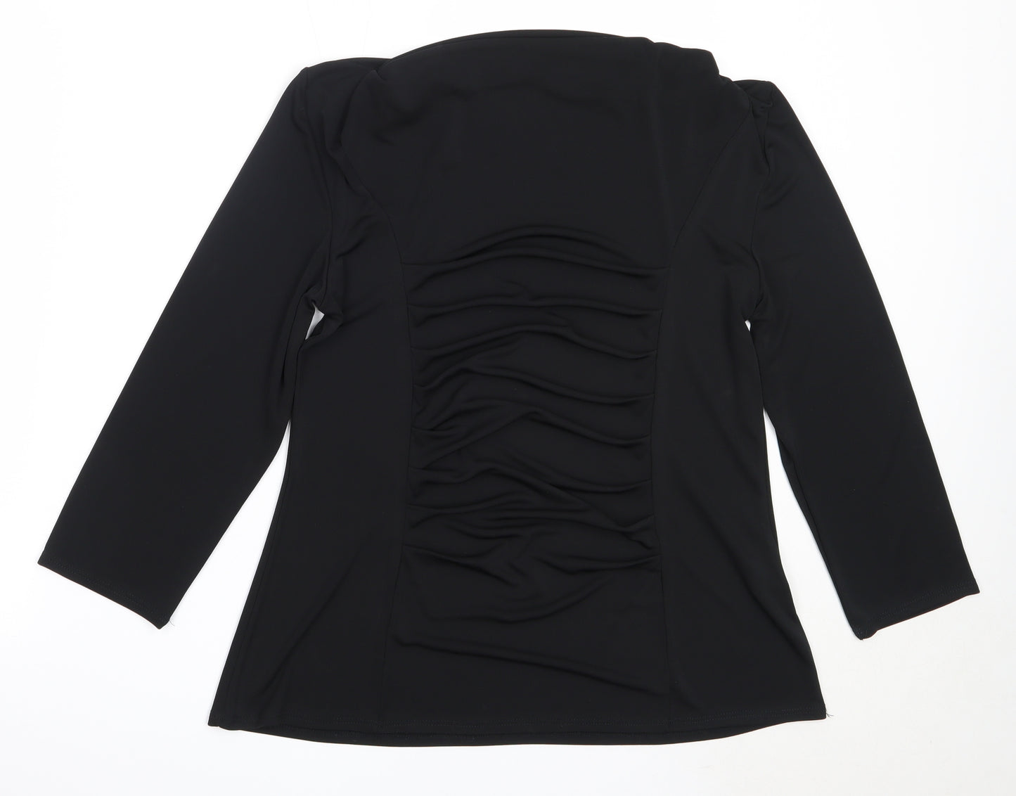 Saloos Womens Black  Polyester Basic Blouse Size 14 Square Neck