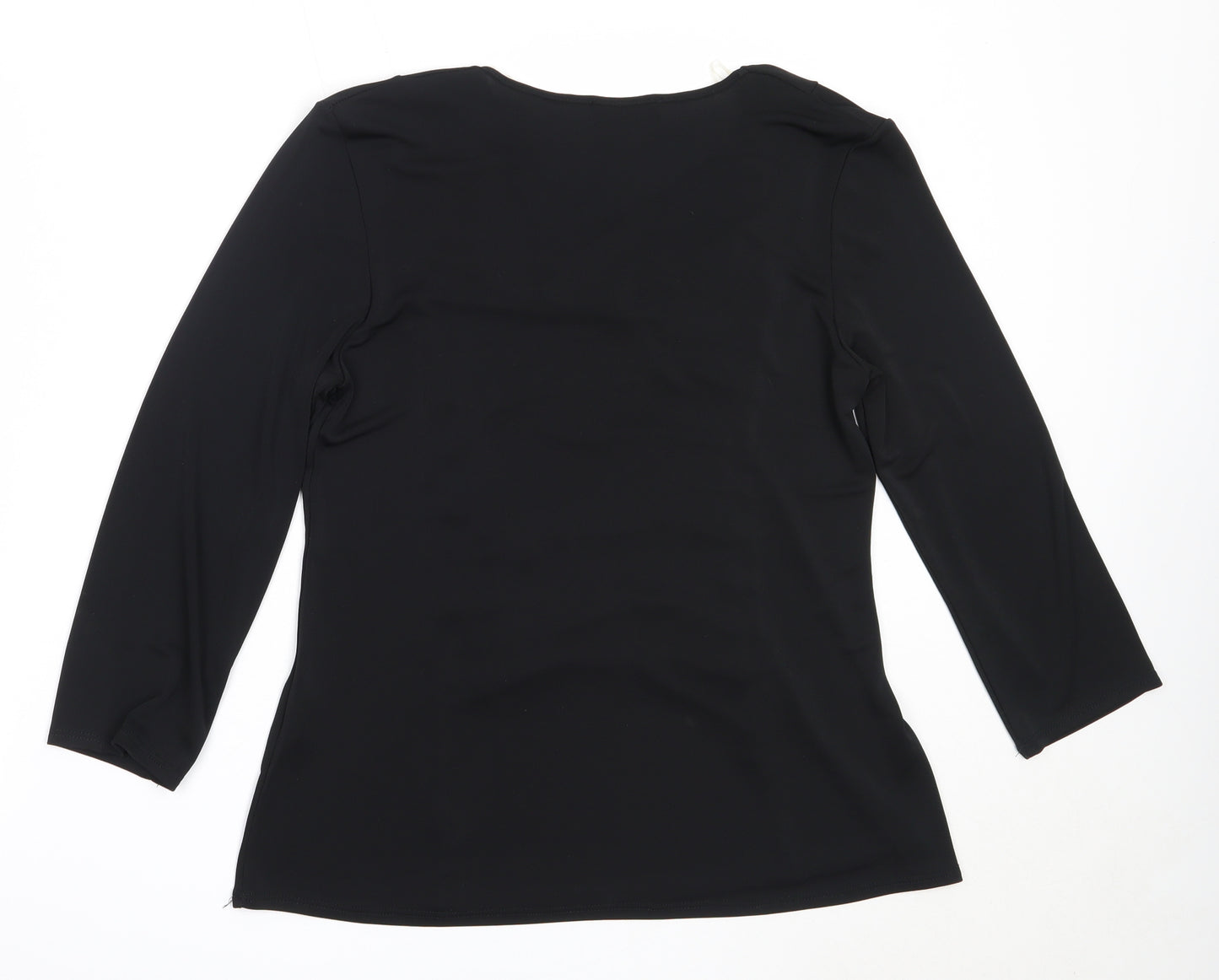Saloos Womens Black  Polyester Basic Blouse Size 14 Square Neck