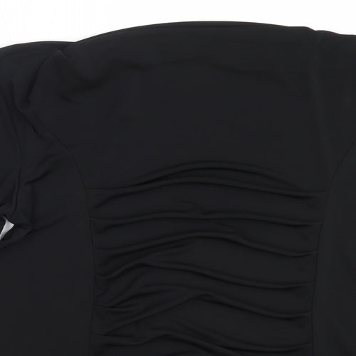 Saloos Womens Black  Polyester Basic Blouse Size 14 Square Neck
