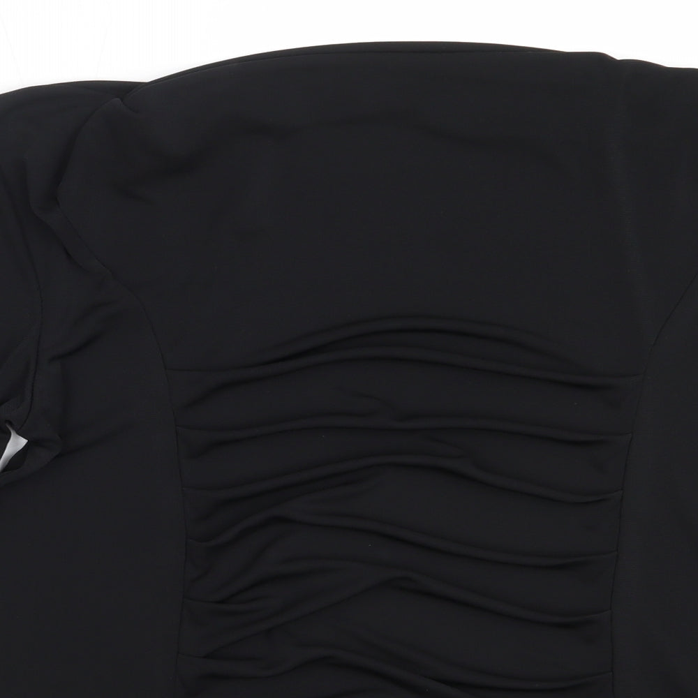 Saloos Womens Black  Polyester Basic Blouse Size 14 Square Neck