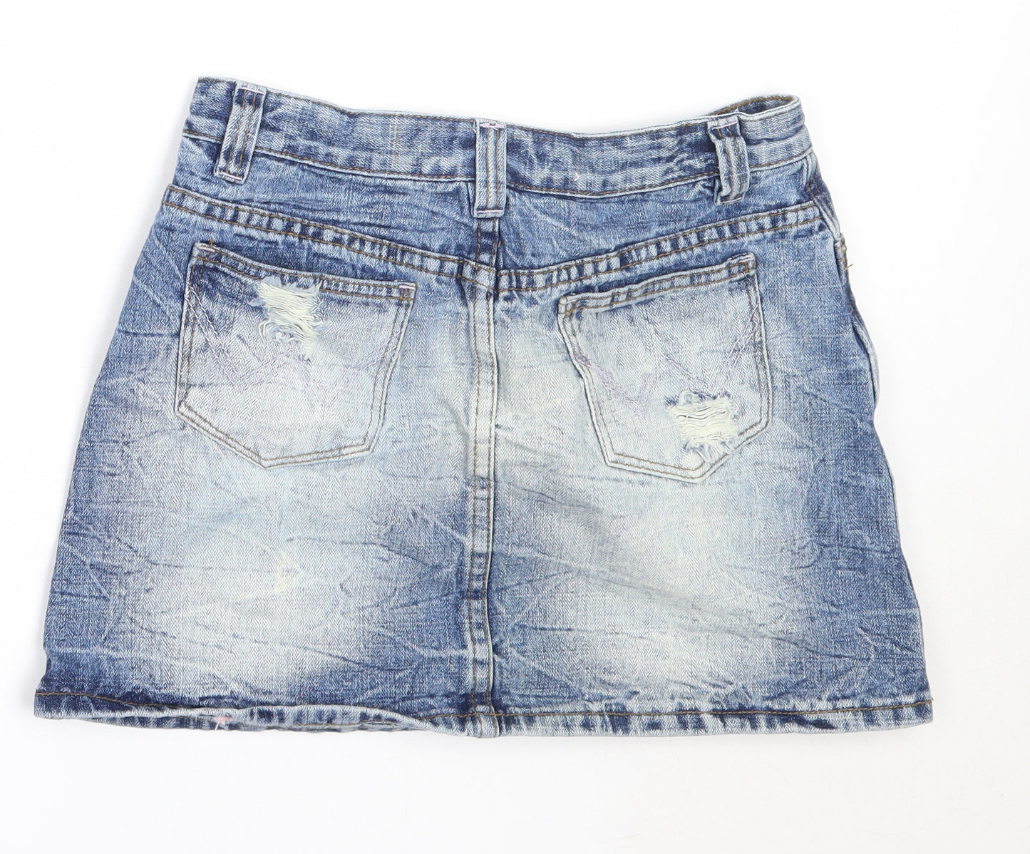 Miu Miu Womens Blue  Cotton Mini Skirt Size 27 in