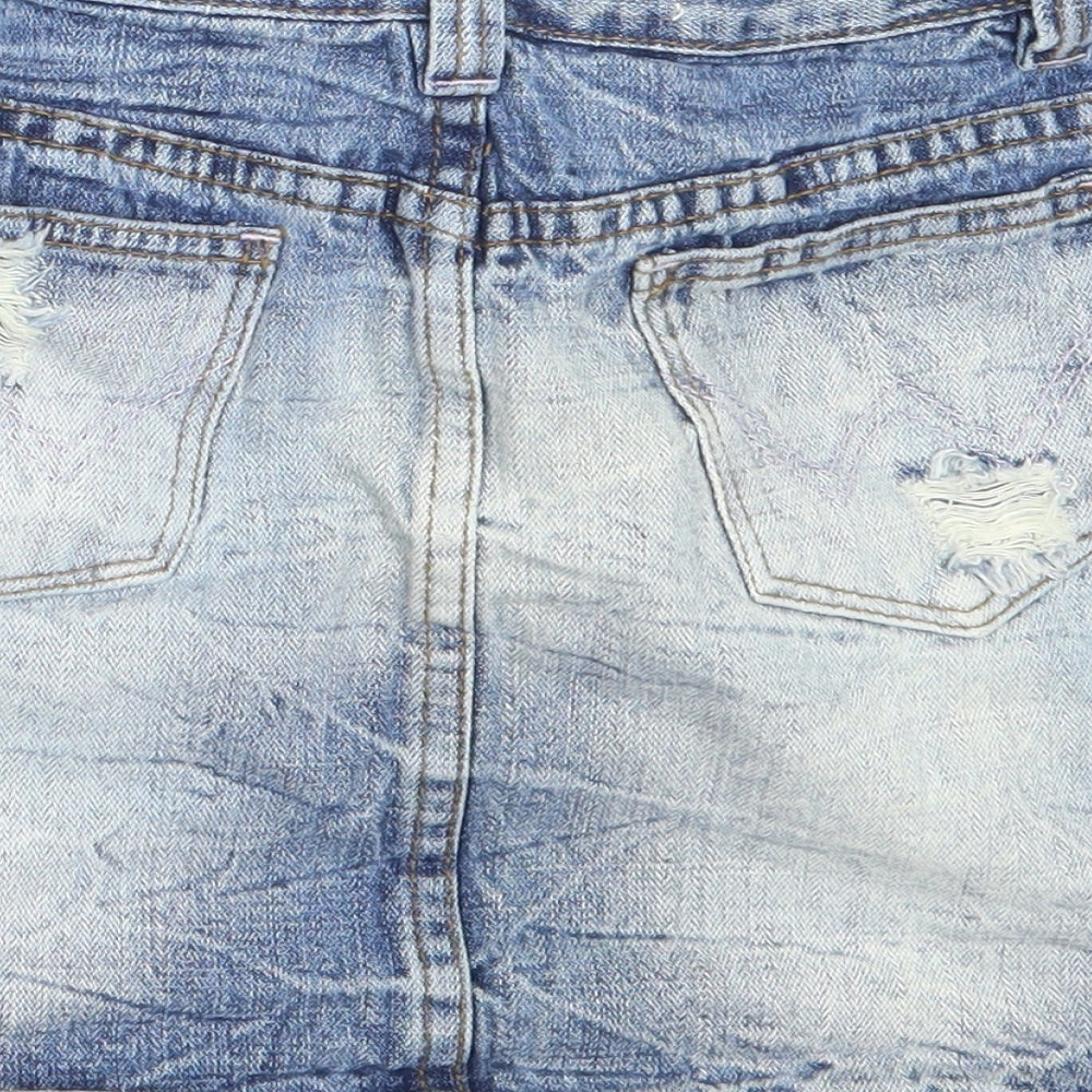 Miu Miu Womens Blue  Cotton Mini Skirt Size 27 in