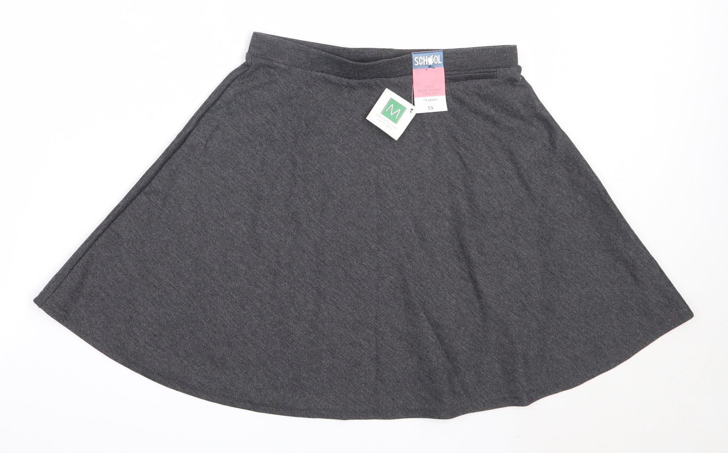 Matalan Girls Grey  Polyester Skater Skirt Size 13 Years  Regular  - school