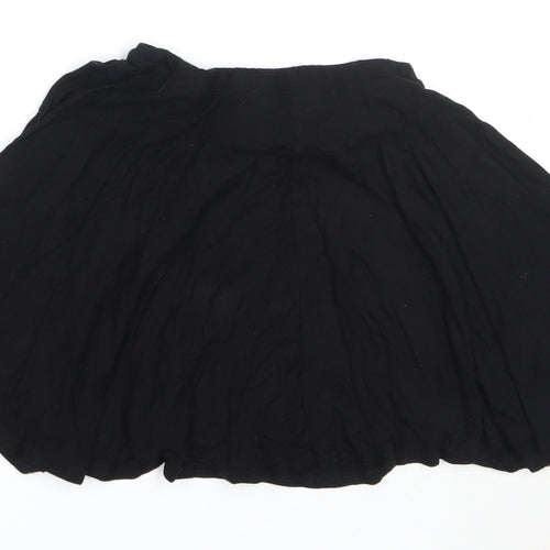 Miss Evie Girls Black  Viscose Flare Skirt Size 9-10 Years  Regular