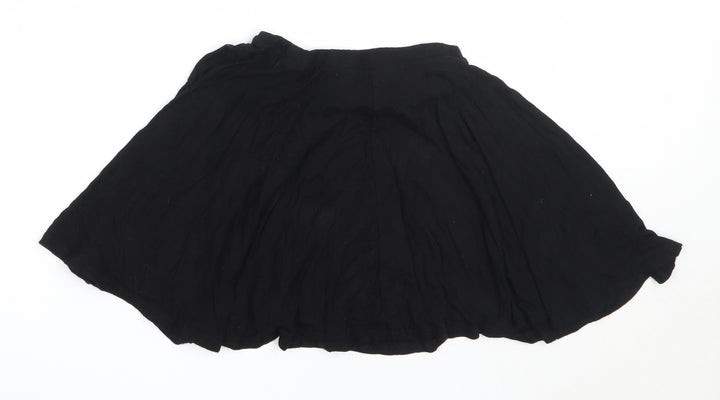 Miss Evie Girls Black  Viscose Flare Skirt Size 9-10 Years  Regular