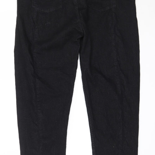PRETTYLITTLETHING Womens Black  Cotton Straight Jeans Size 18 L29 in Regular