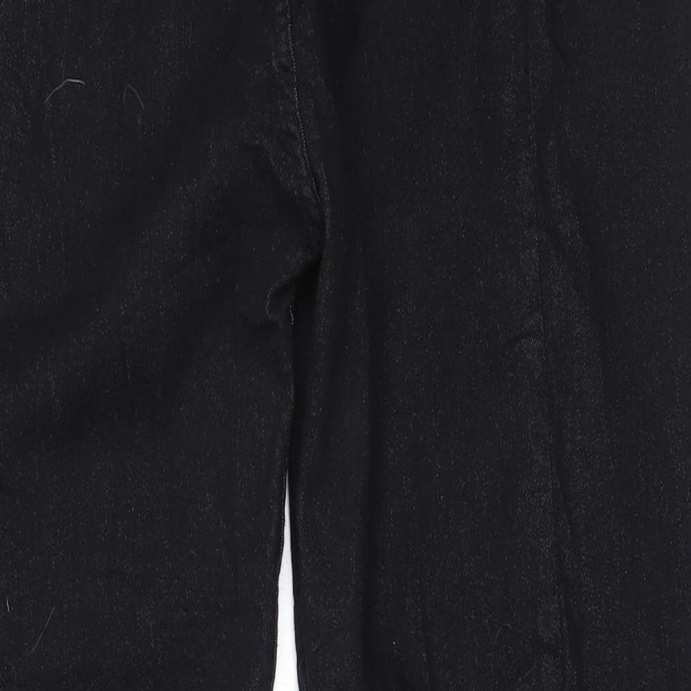 PRETTYLITTLETHING Womens Black  Cotton Straight Jeans Size 18 L29 in Regular