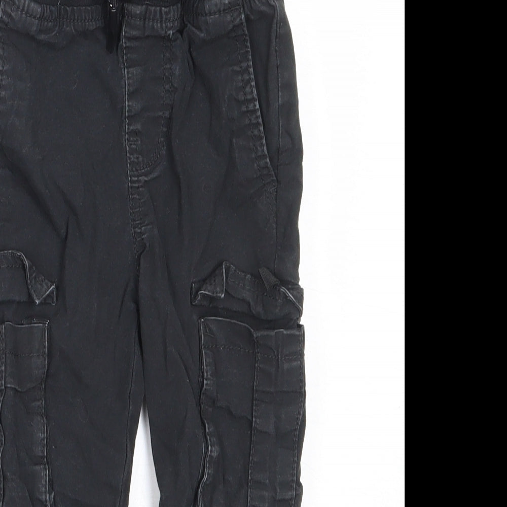 Primark Boys Black  Cotton Capri Trousers Size 18-24 Months