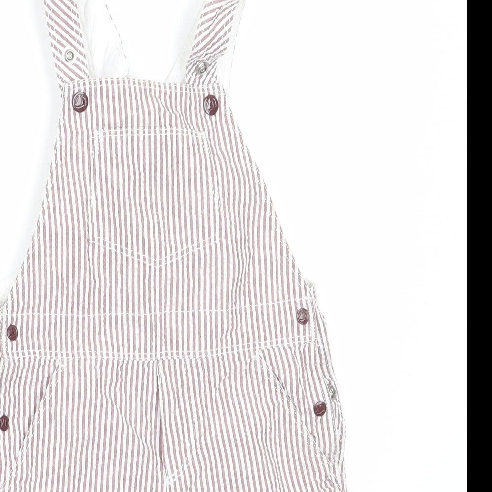 Petit Bateau Baby Red Striped Cotton Dungaree One-Piece Size 24 Months