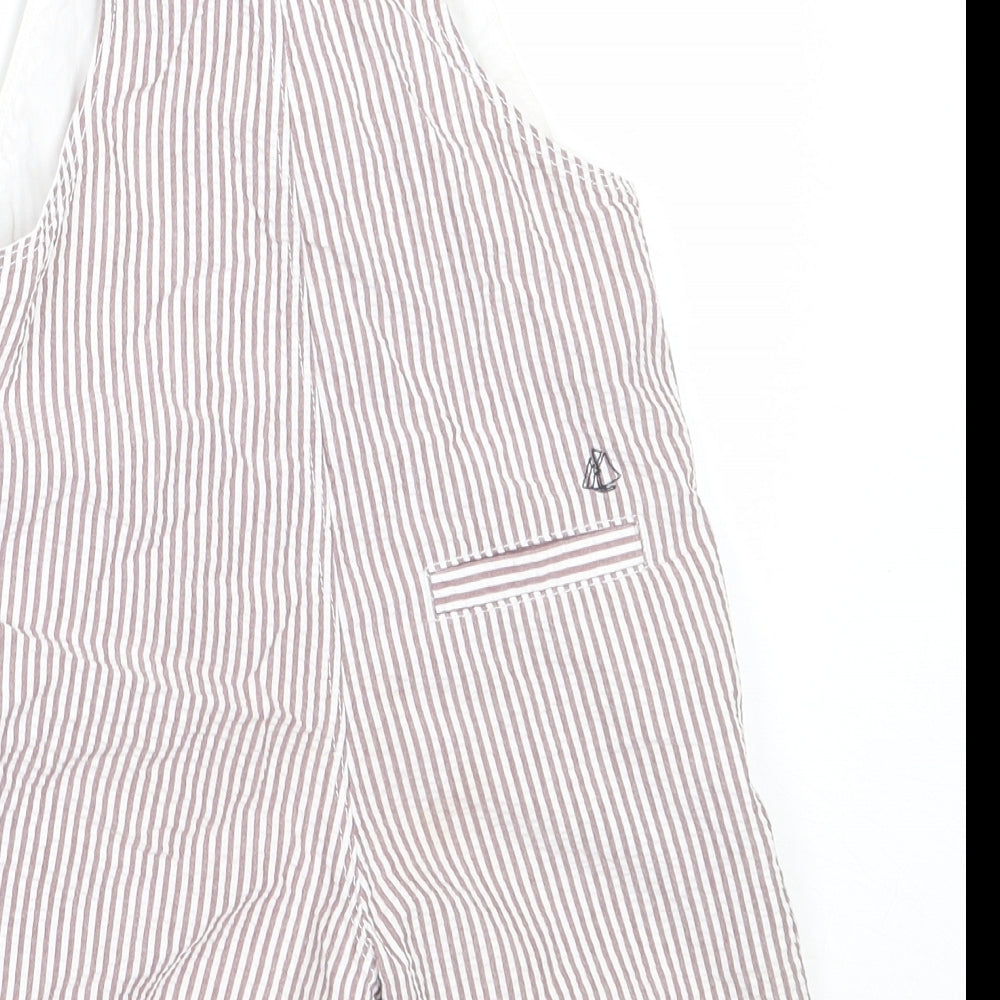 Petit Bateau Baby Red Striped Cotton Dungaree One-Piece Size 24 Months