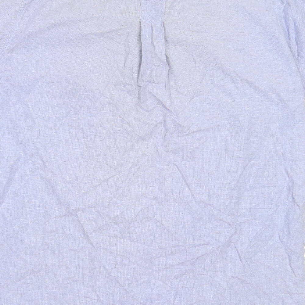HARBOUR BAY Mens Blue  Cotton  Button-Up Size M Collared
