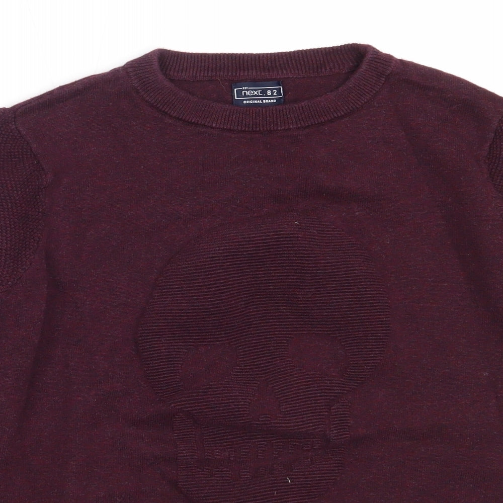 NEXT Boys Purple Round Neck  Cotton Pullover Jumper Size 11 Years